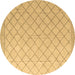 Round Solid Brown Modern Rug, abs4930brn