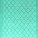 Square Solid Turquoise Modern Rug, abs4930turq