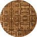 Round Abstract Orange Modern Rug, abs4931org