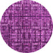 Round Machine Washable Abstract Pink Modern Rug, wshabs4931pnk