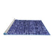 Sideview of Machine Washable Abstract Blue Modern Rug, wshabs4931blu