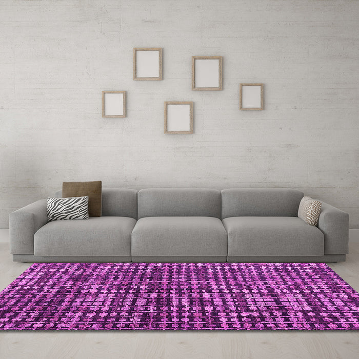 Machine Washable Abstract Pink Modern Rug in a Living Room, wshabs4931pnk