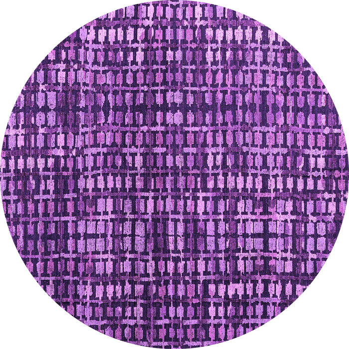 Round Abstract Purple Modern Rug, abs4931pur