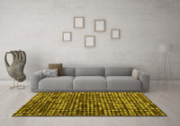 Machine Washable Abstract Yellow Modern Rug, wshabs4931yw