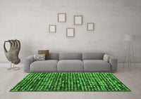 Machine Washable Abstract Green Modern Rug, wshabs4931grn