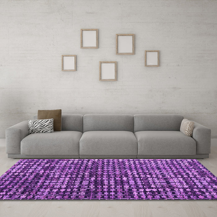 Machine Washable Abstract Purple Modern Area Rugs in a Living Room, wshabs4931pur