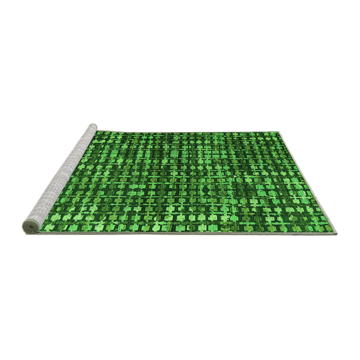 Sideview of Machine Washable Abstract Green Modern Area Rugs, wshabs4931grn