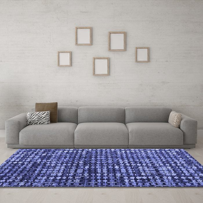 Machine Washable Abstract Blue Modern Rug in a Living Room, wshabs4931blu