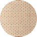 Round Abstract Tangerine Pink Solid Rug, abs4932