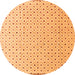 Round Machine Washable Solid Orange Modern Area Rugs, wshabs4932org