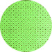 Round Machine Washable Solid Green Modern Area Rugs, wshabs4932grn
