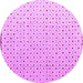 Round Machine Washable Solid Purple Modern Area Rugs, wshabs4932pur