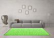 Machine Washable Solid Green Modern Area Rugs in a Living Room,, wshabs4932grn