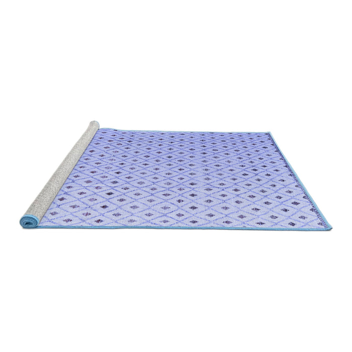 Sideview of Machine Washable Solid Blue Modern Rug, wshabs4932blu