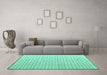 Machine Washable Solid Turquoise Modern Area Rugs in a Living Room,, wshabs4932turq