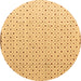 Round Machine Washable Solid Brown Modern Rug, wshabs4932brn