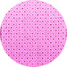 Round Machine Washable Solid Pink Modern Rug, wshabs4932pnk