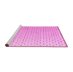 Sideview of Machine Washable Solid Pink Modern Rug, wshabs4932pnk