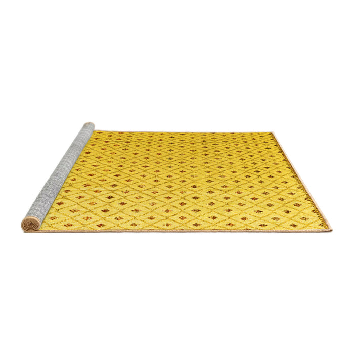 Sideview of Machine Washable Solid Yellow Modern Rug, wshabs4932yw