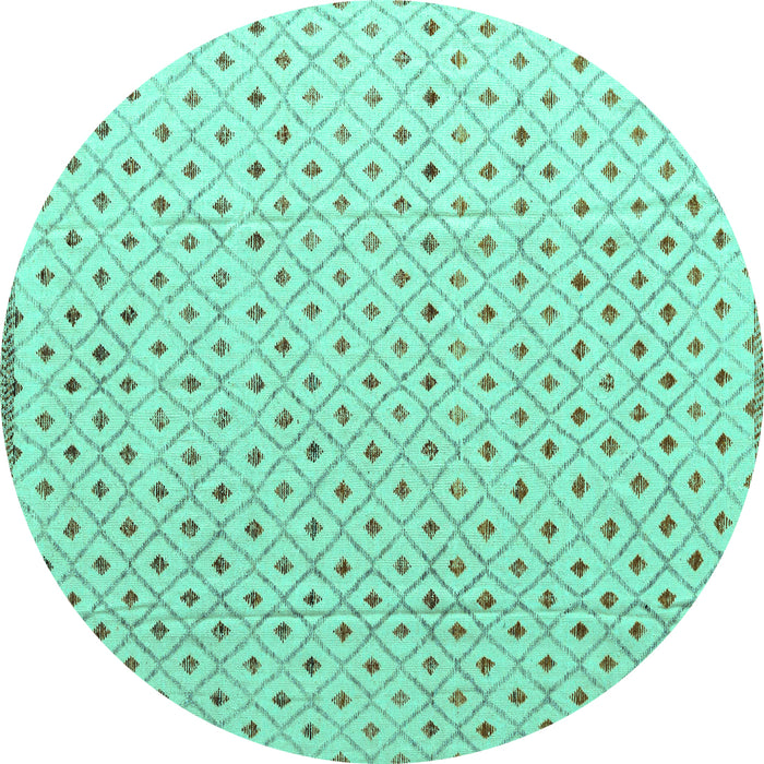 Round Solid Turquoise Modern Rug, abs4932turq