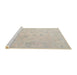 Sideview of Machine Washable Abstract Tan Brown Rug, wshabs4933