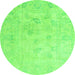 Round Oriental Green Traditional Rug, abs4933grn