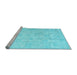 Sideview of Machine Washable Oriental Light Blue Traditional Rug, wshabs4933lblu