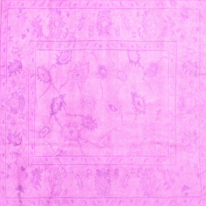 Square Machine Washable Oriental Pink Traditional Rug, wshabs4933pnk