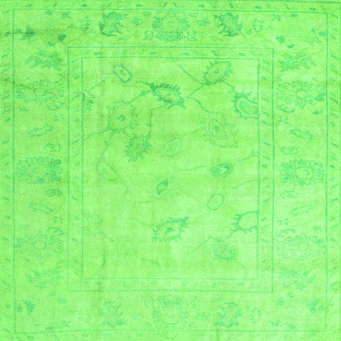 Square Machine Washable Oriental Green Traditional Area Rugs, wshabs4933grn