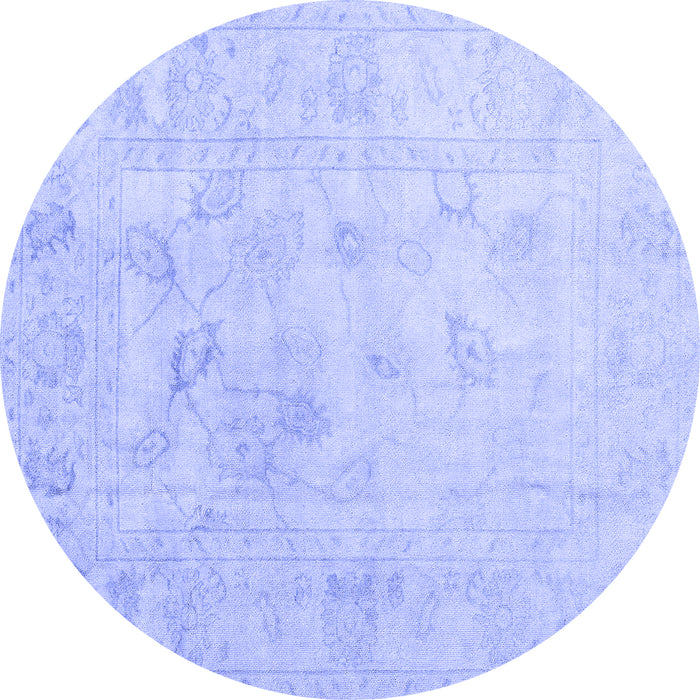 Round Oriental Blue Traditional Rug, abs4933blu