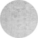 Round Machine Washable Oriental Gray Traditional Rug, wshabs4933gry