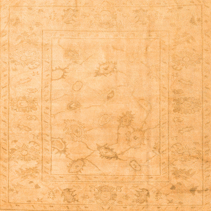 Square Machine Washable Oriental Orange Traditional Area Rugs, wshabs4933org