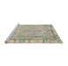 Sideview of Machine Washable Abstract Khaki Green Rug, wshabs4934
