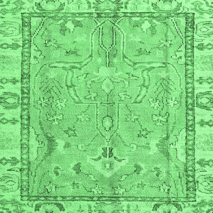 Square Oriental Emerald Green Traditional Rug, abs4934emgrn