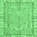 Square Oriental Emerald Green Traditional Rug, abs4934emgrn