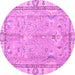 Round Oriental Pink Traditional Rug, abs4934pnk