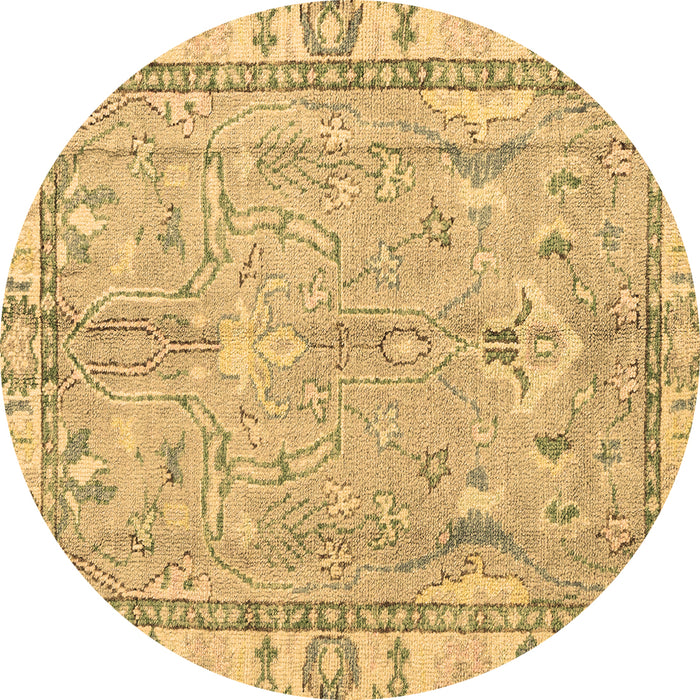 Round Machine Washable Oriental Brown Traditional Rug, wshabs4934brn