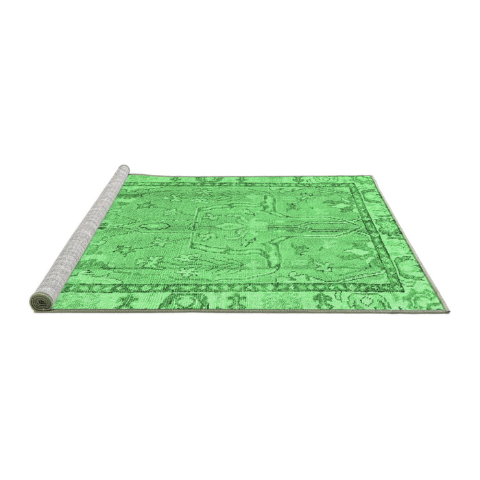 Sideview of Machine Washable Oriental Emerald Green Traditional Area Rugs, wshabs4934emgrn
