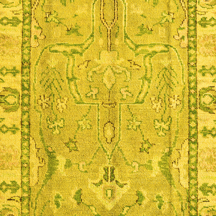 Machine Washable Oriental Yellow Traditional Rug, wshabs4934yw