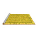 Sideview of Machine Washable Oriental Yellow Traditional Rug, wshabs4934yw