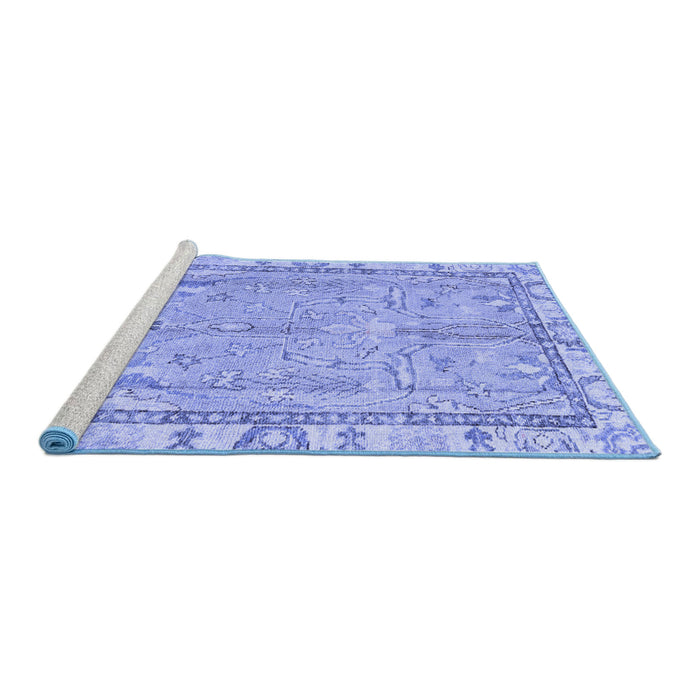 Sideview of Machine Washable Oriental Blue Traditional Rug, wshabs4934blu