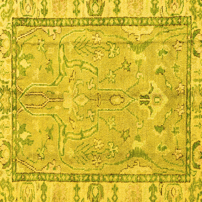 Square Oriental Yellow Traditional Rug, abs4934yw