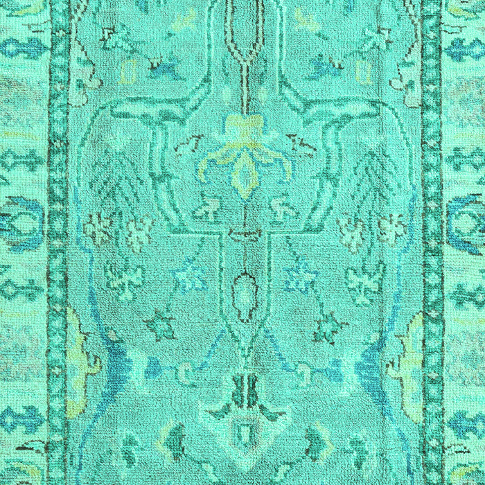 Machine Washable Oriental Turquoise Traditional Area Rugs, wshabs4934turq