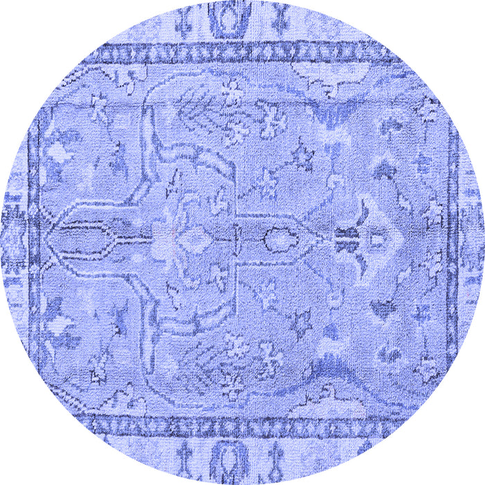 Round Oriental Blue Traditional Rug, abs4934blu