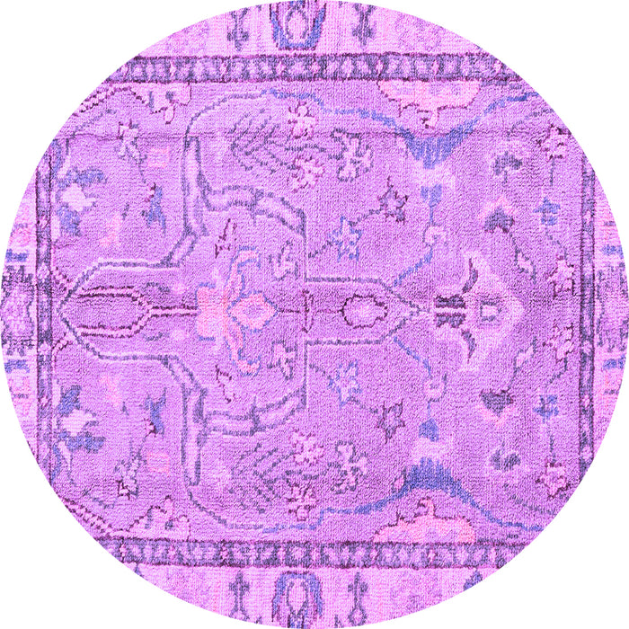 Round Oriental Purple Traditional Rug, abs4934pur