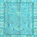 Square Oriental Light Blue Traditional Rug, abs4934lblu