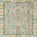 Square Abstract Khaki Green Oriental Rug, abs4934