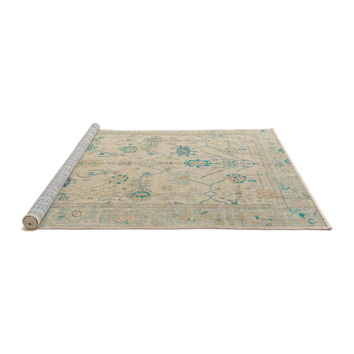 Sideview of Machine Washable Abstract Desert Sand Beige Rug, wshabs4935