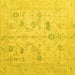 Square Oriental Yellow Traditional Rug, abs4935yw