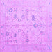 Square Machine Washable Oriental Purple Traditional Area Rugs, wshabs4935pur